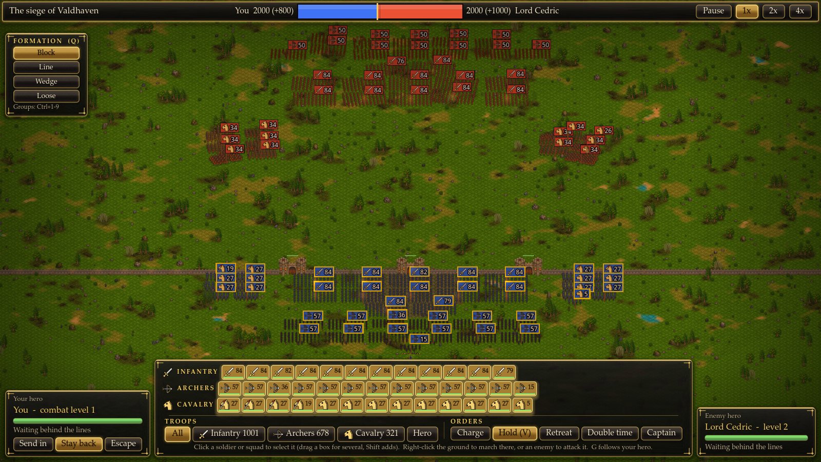 Two thousand soldiers a side form up before the walls of Valdhaven
